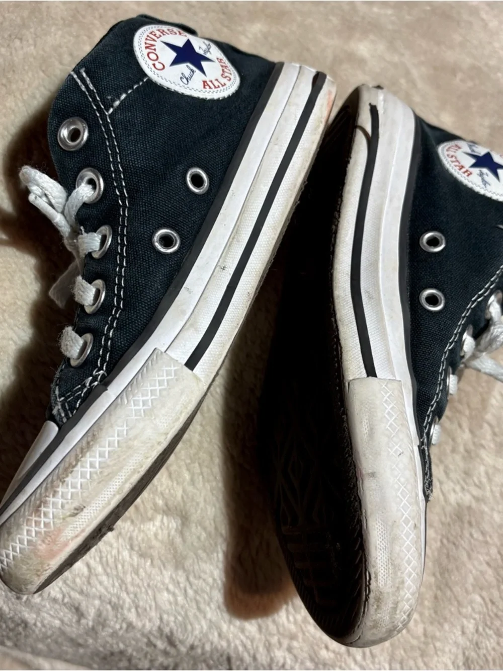 Converse Kids Black Low Top Sneakers with White Laces